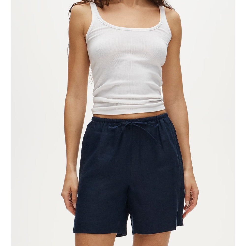 J.Crew | Cosmo Linen Drawstring Shorts in Navy | Sz XS